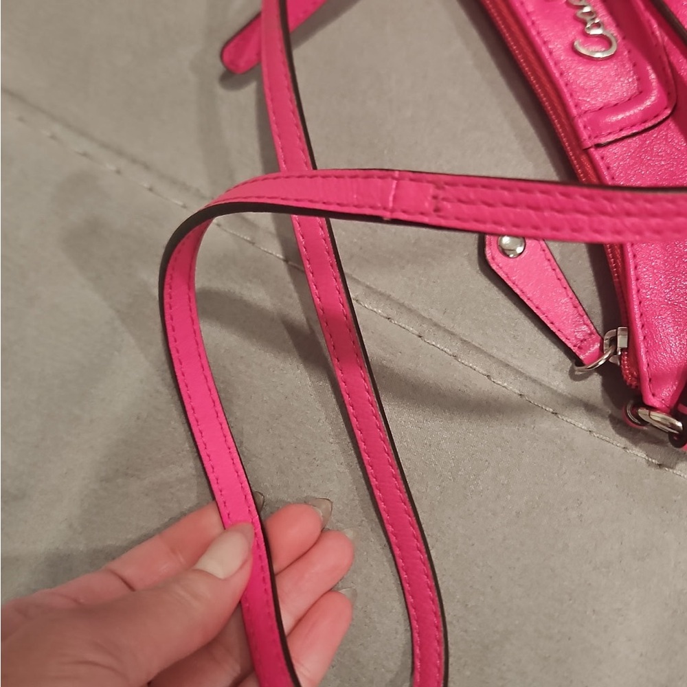 Coach Fuchsia Leather Shoulder Bag - Picture 7 of 11